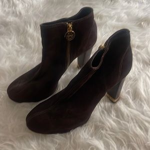 Dark brown suede like Tory Burch boots
